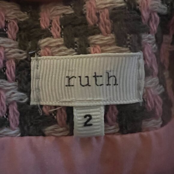 RUTH  Retro Barbie Tweed Chanel Style Suit SET/ Pink Gray White  / Size 2 - Picture 15 of 15
